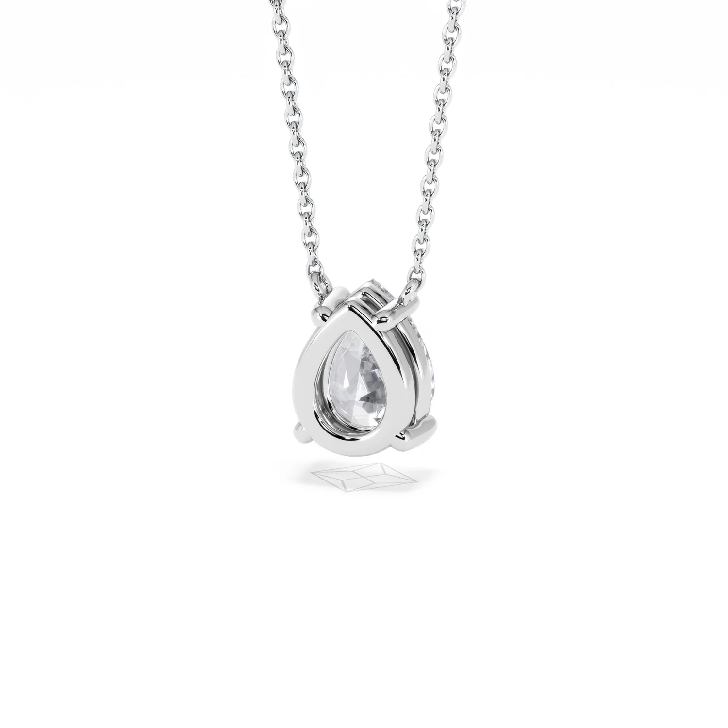 Wanderlust Floating Pear Cut Lab Diamond Solitaire Necklace 1.50ct H/Si in 9K White Gold - Image 46