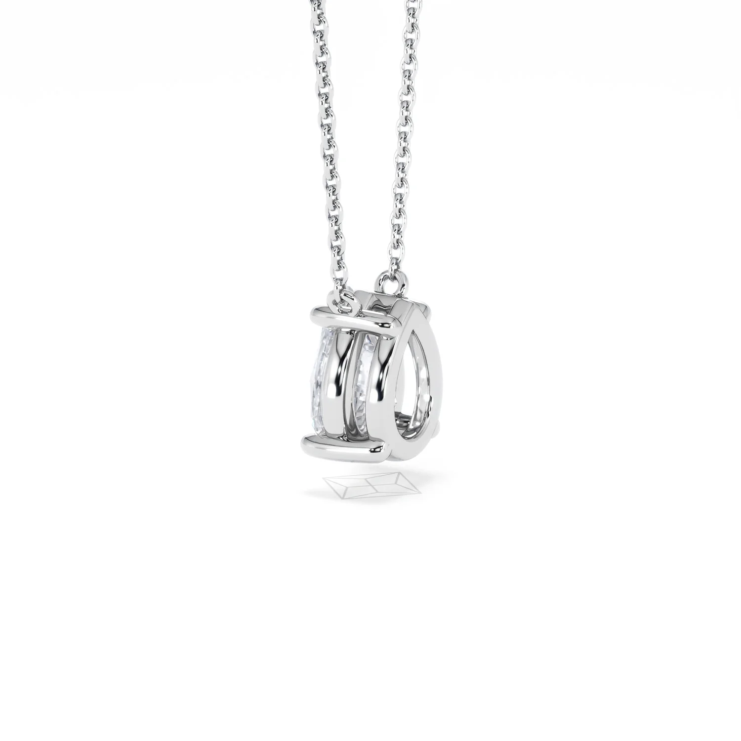 Wanderlust Floating Pear Cut Lab Diamond Solitaire Necklace 1.50ct H/Si in 9K White Gold - Image 63