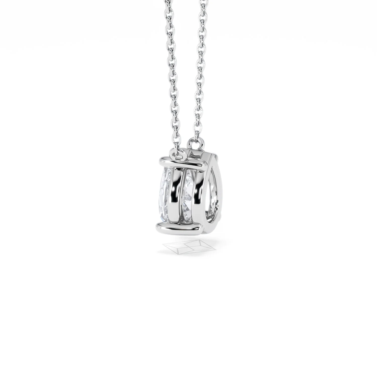 Wanderlust Floating Pear Cut Lab Diamond Solitaire Necklace 1.50ct H/Si in 9K White Gold - Image 65