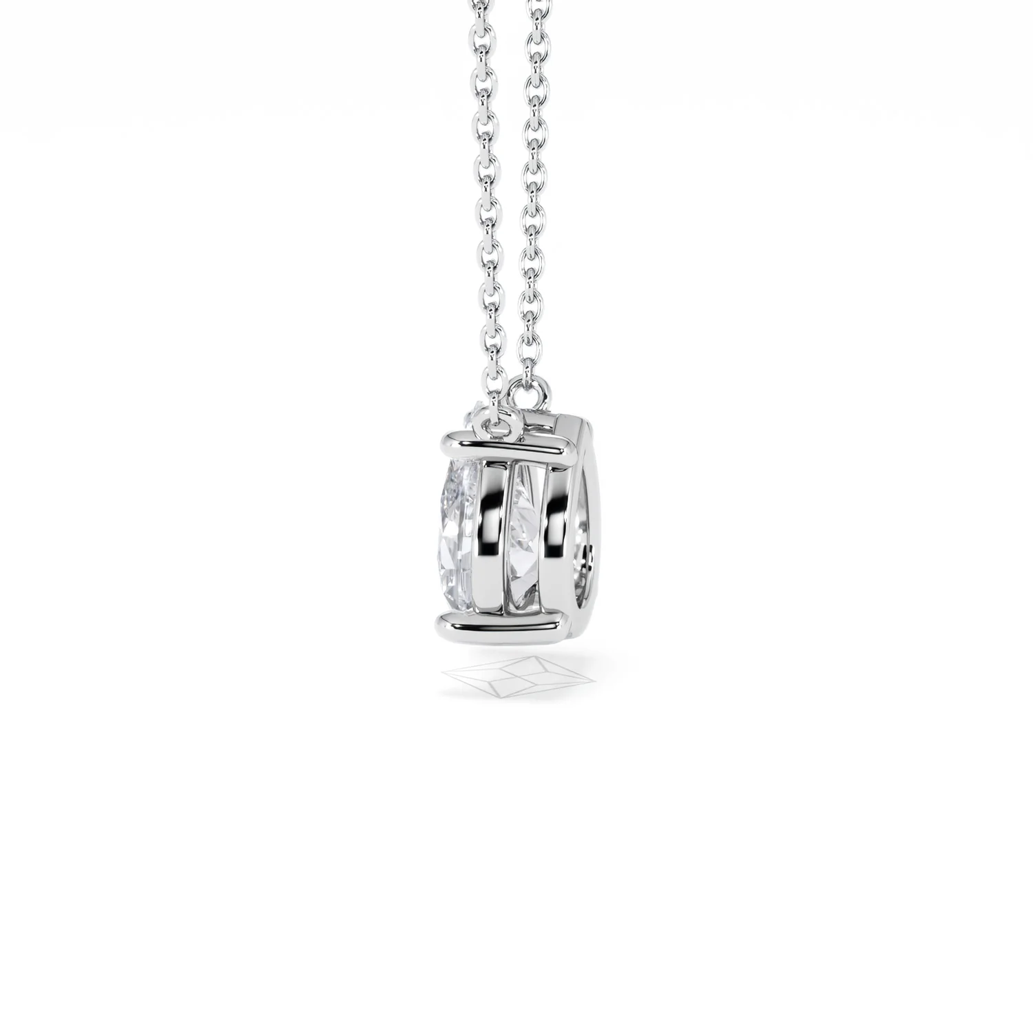 Wanderlust Floating Pear Cut Lab Diamond Solitaire Necklace 1.50ct H/Si in 9K White Gold - Image 67