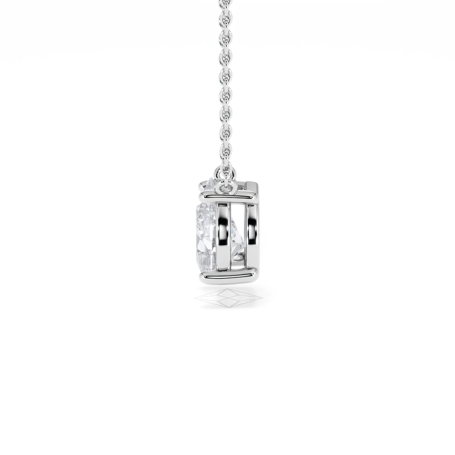 Wanderlust Floating Pear Cut Lab Diamond Solitaire Necklace 1.50ct H/Si in 9K White Gold - Image 70