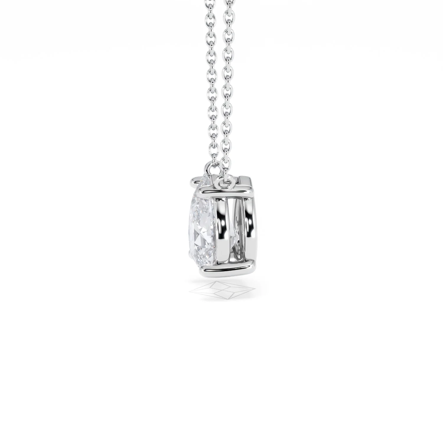 Wanderlust Floating Pear Cut Lab Diamond Solitaire Necklace 1.50ct H/Si in 9K White Gold - Image 72