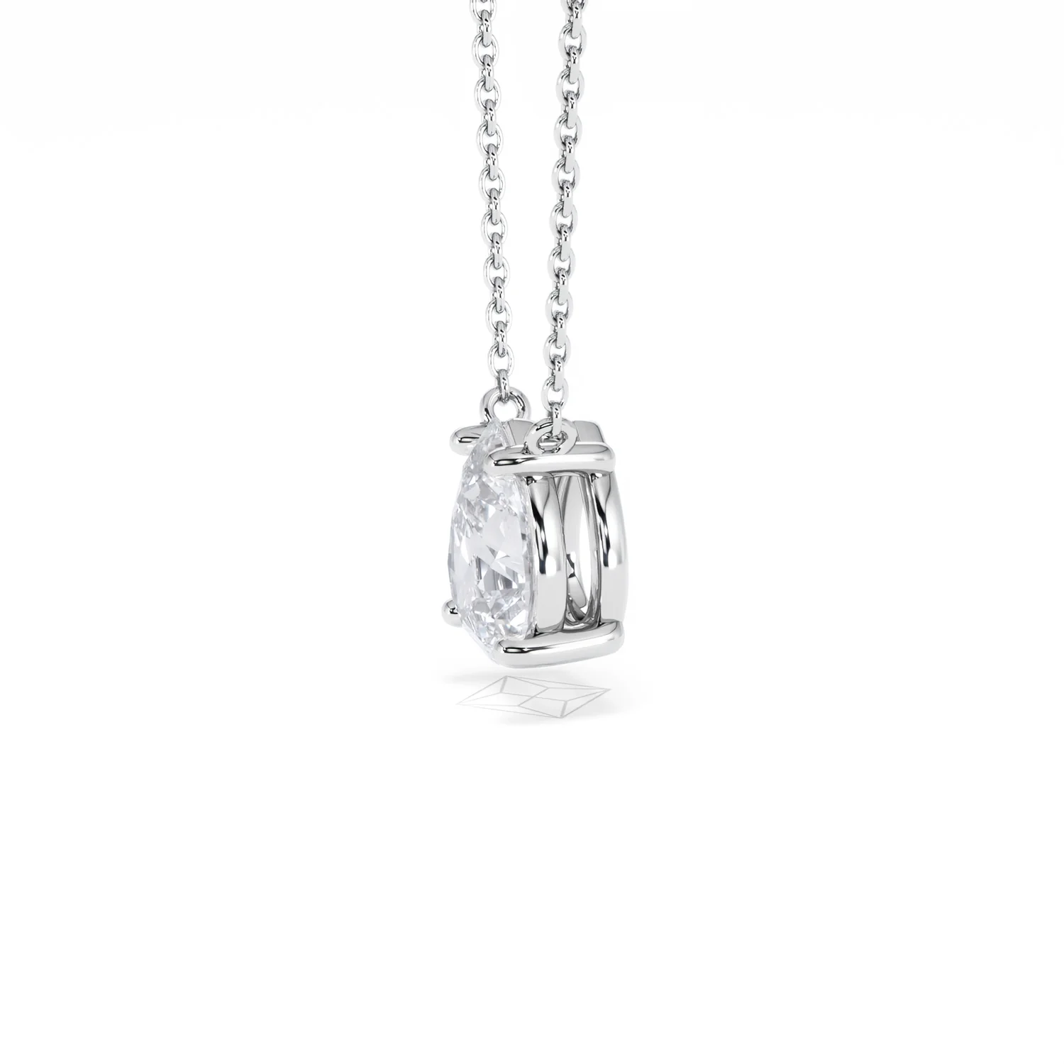 Wanderlust Floating Pear Cut Lab Diamond Solitaire Necklace 1.50ct H/Si in 9K White Gold - Image 74