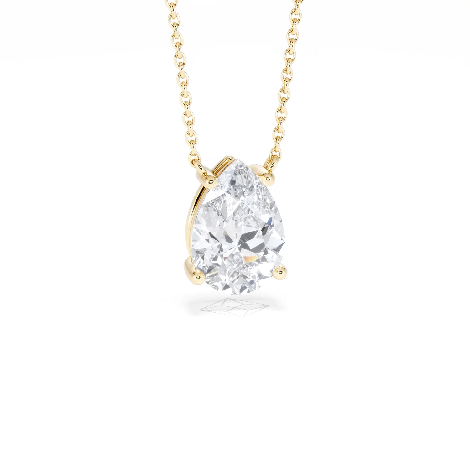 Wanderlust Floating Pear Cut Lab Diamond Solitaire Necklace 2.00ct H/SI in 9K Gold,Premium - Image 13