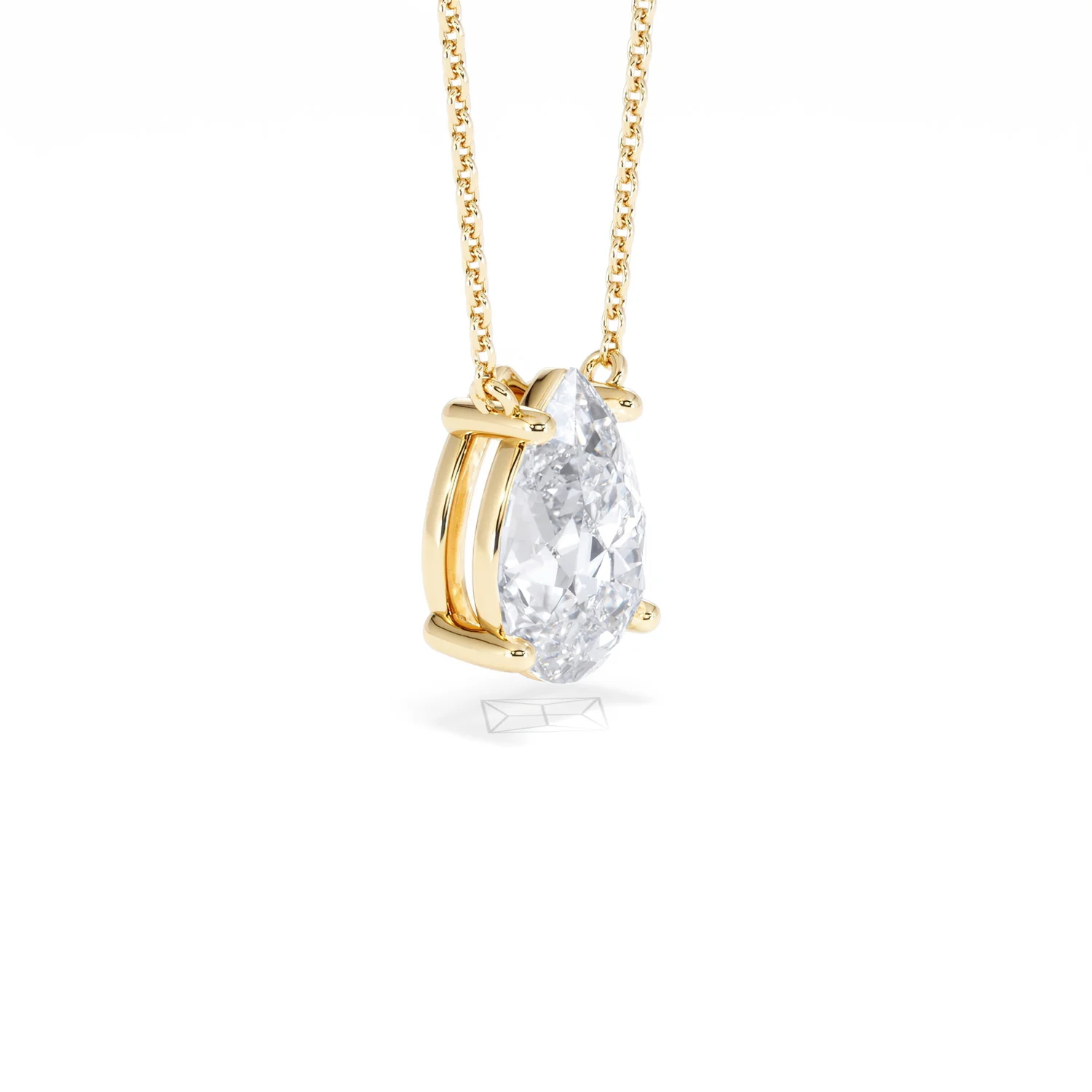 Wanderlust Floating Pear Cut Lab Diamond Solitaire Necklace 2.00ct H/SI in 9K Gold,Premium - Image 21