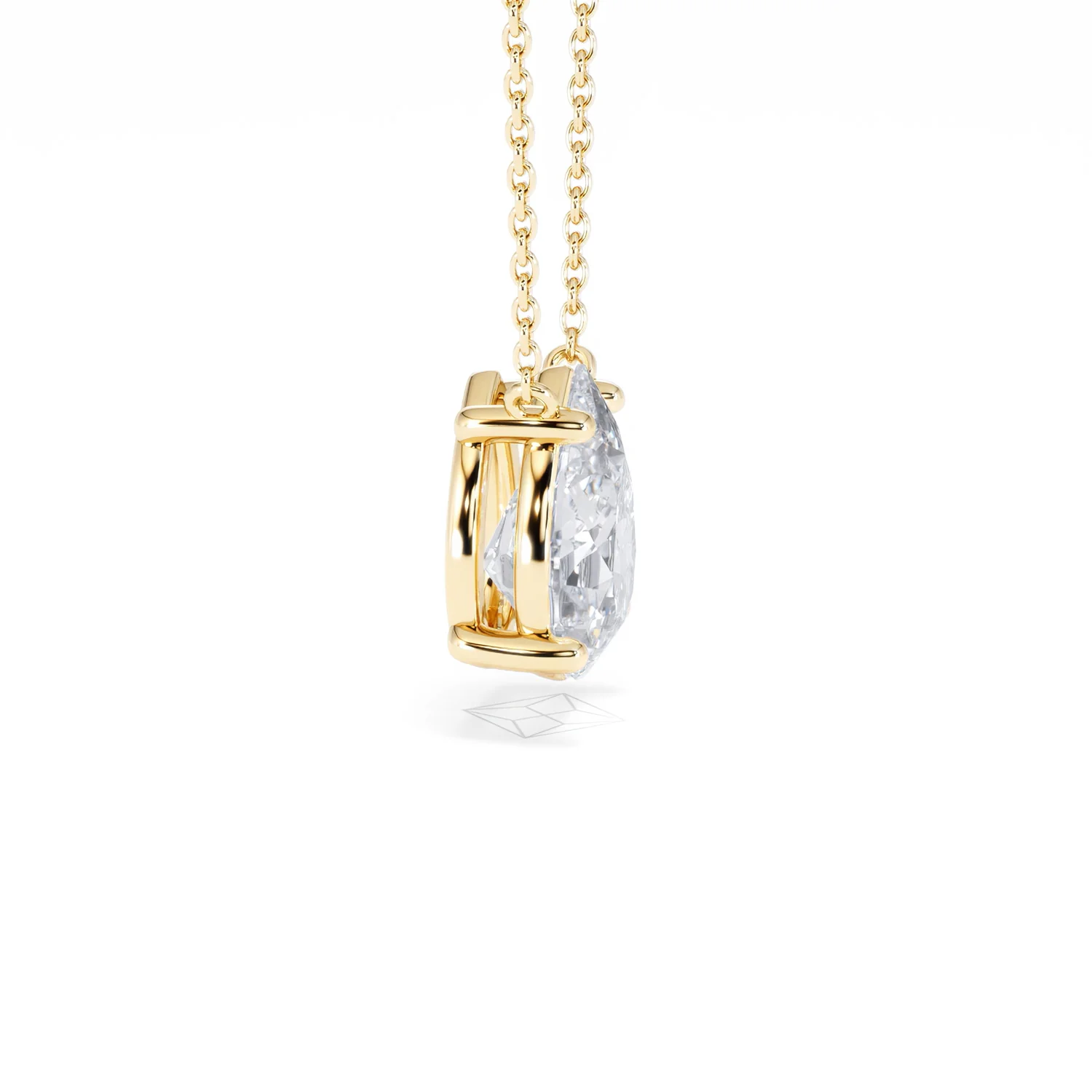 Wanderlust Floating Pear Cut Lab Diamond Solitaire Necklace 2.00ct H/SI in 9K Gold,Premium - Image 27