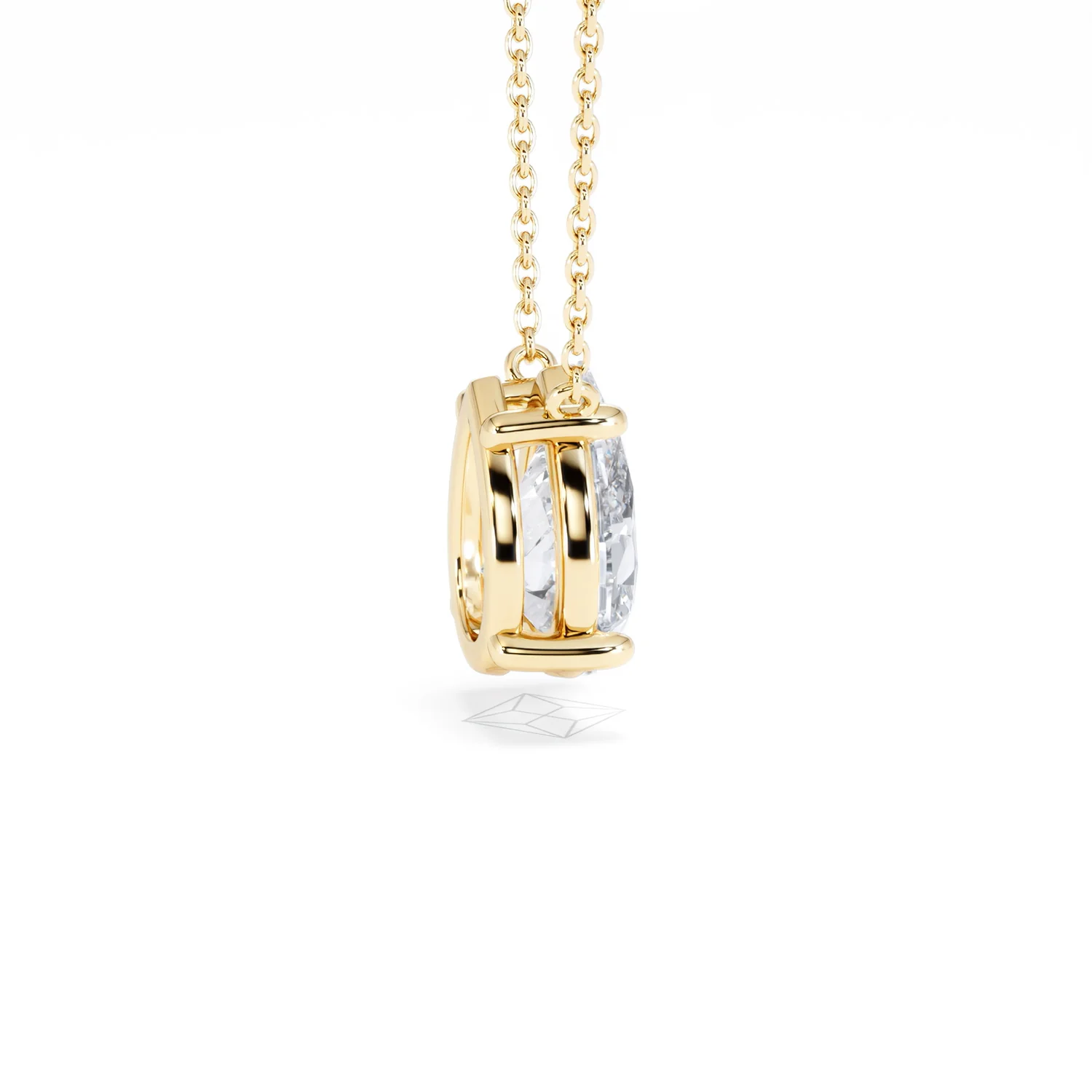 Wanderlust Floating Pear Cut Lab Diamond Solitaire Necklace 2.00ct H/SI in 9K Gold,Premium - Image 33