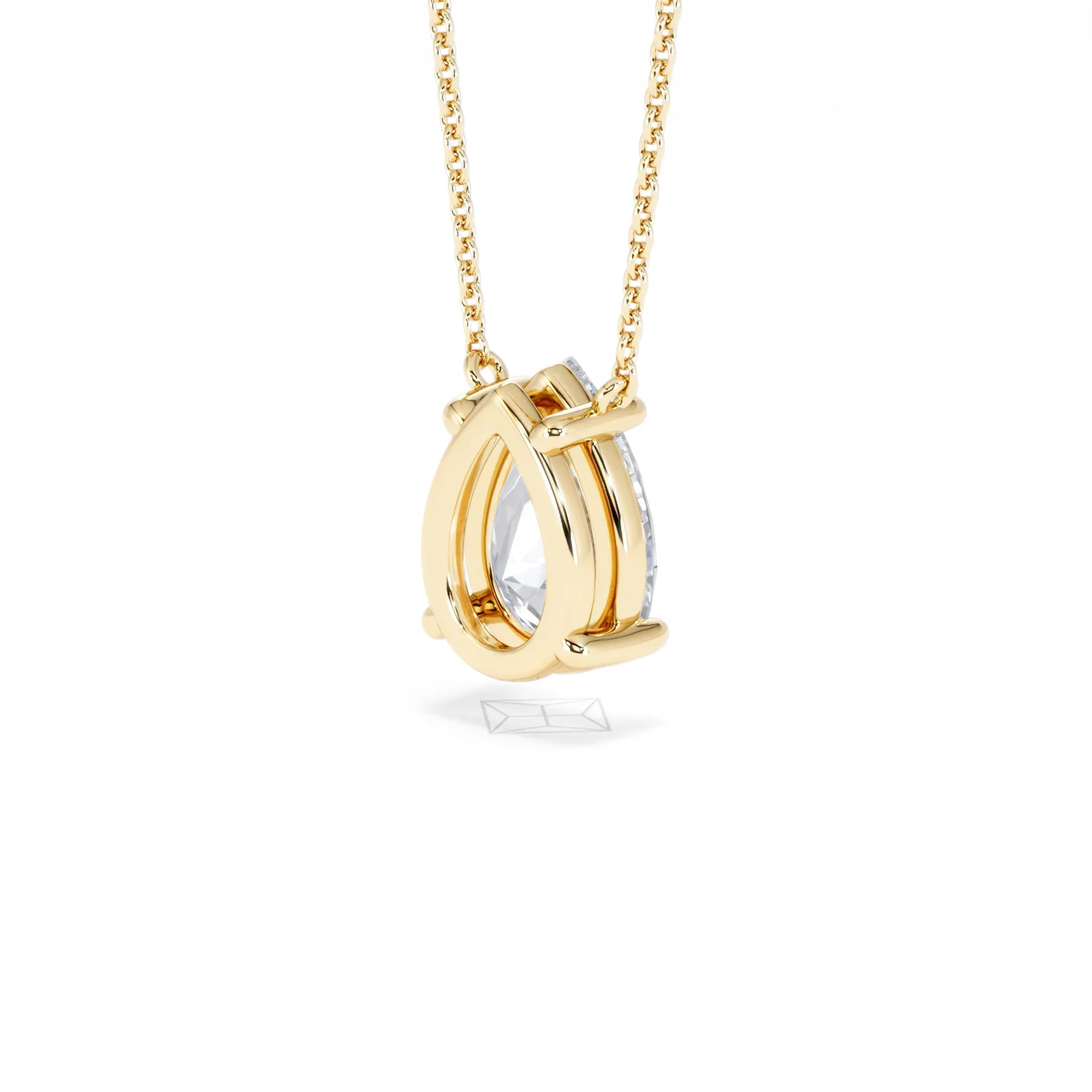 Wanderlust Floating Pear Cut Lab Diamond Solitaire Necklace 2.00ct H/SI in 9K Gold,Premium - Image 41