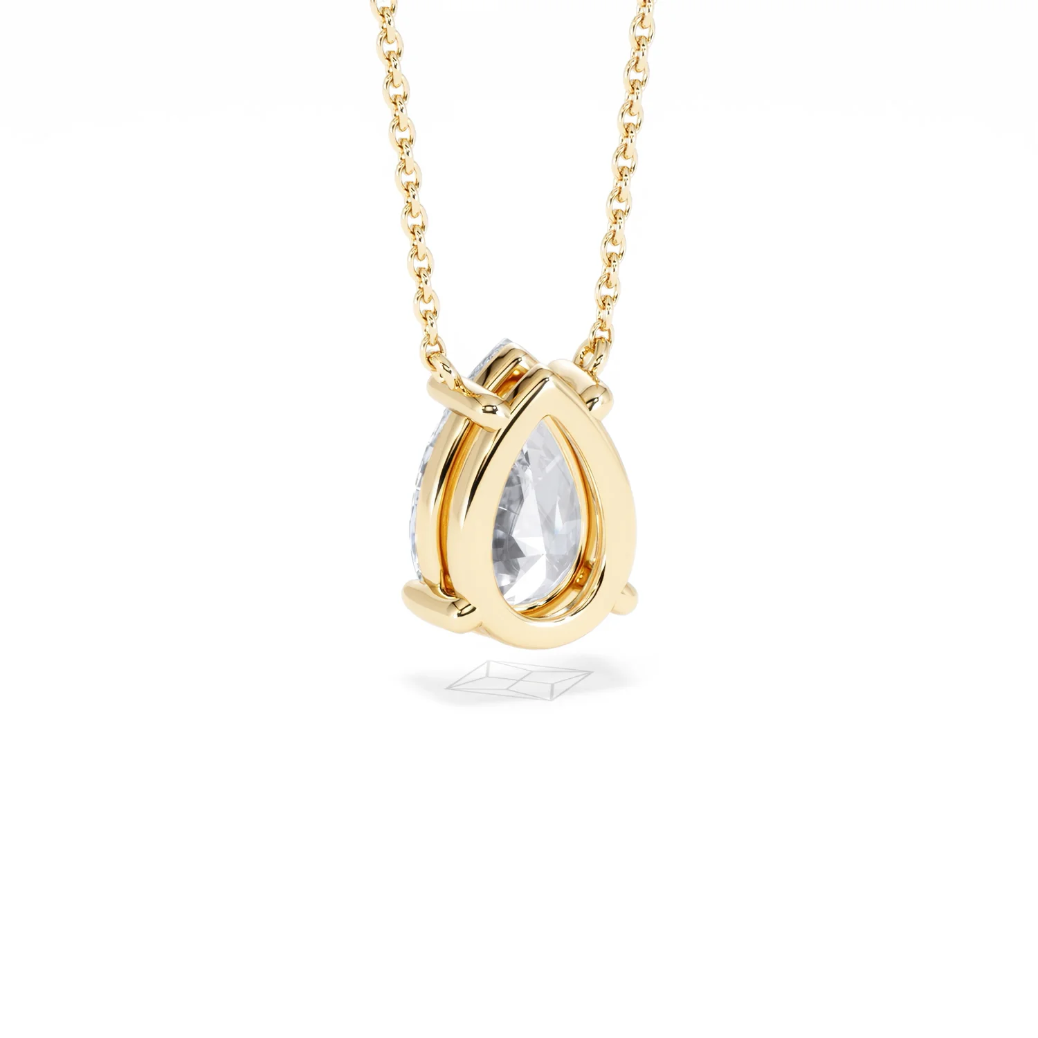 Wanderlust Floating Pear Cut Lab Diamond Solitaire Necklace 2.00ct H/SI in 9K Gold,Premium - Image 55