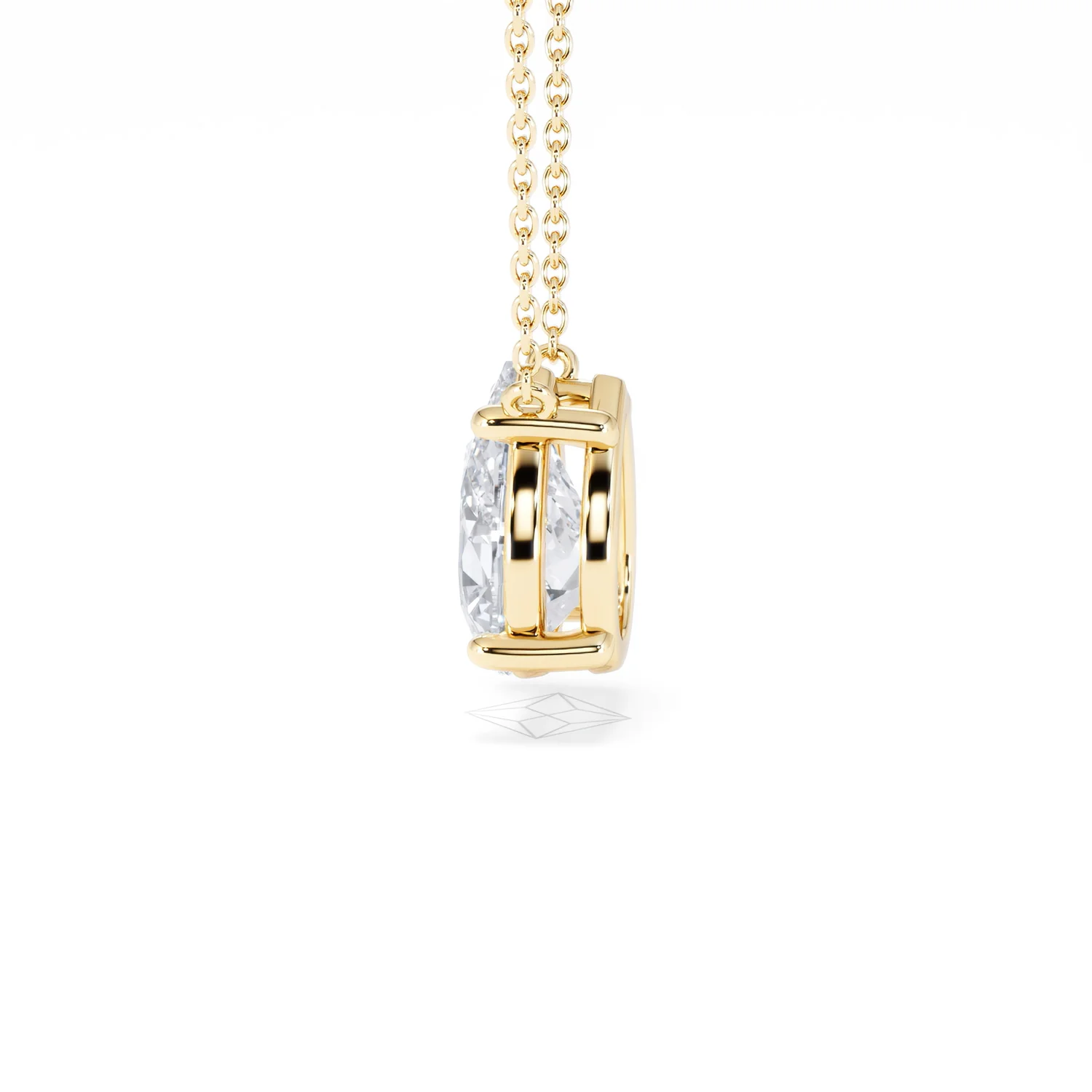 Wanderlust Floating Pear Cut Lab Diamond Solitaire Necklace 2.00ct H/SI in 9K Gold,Premium - Image 68