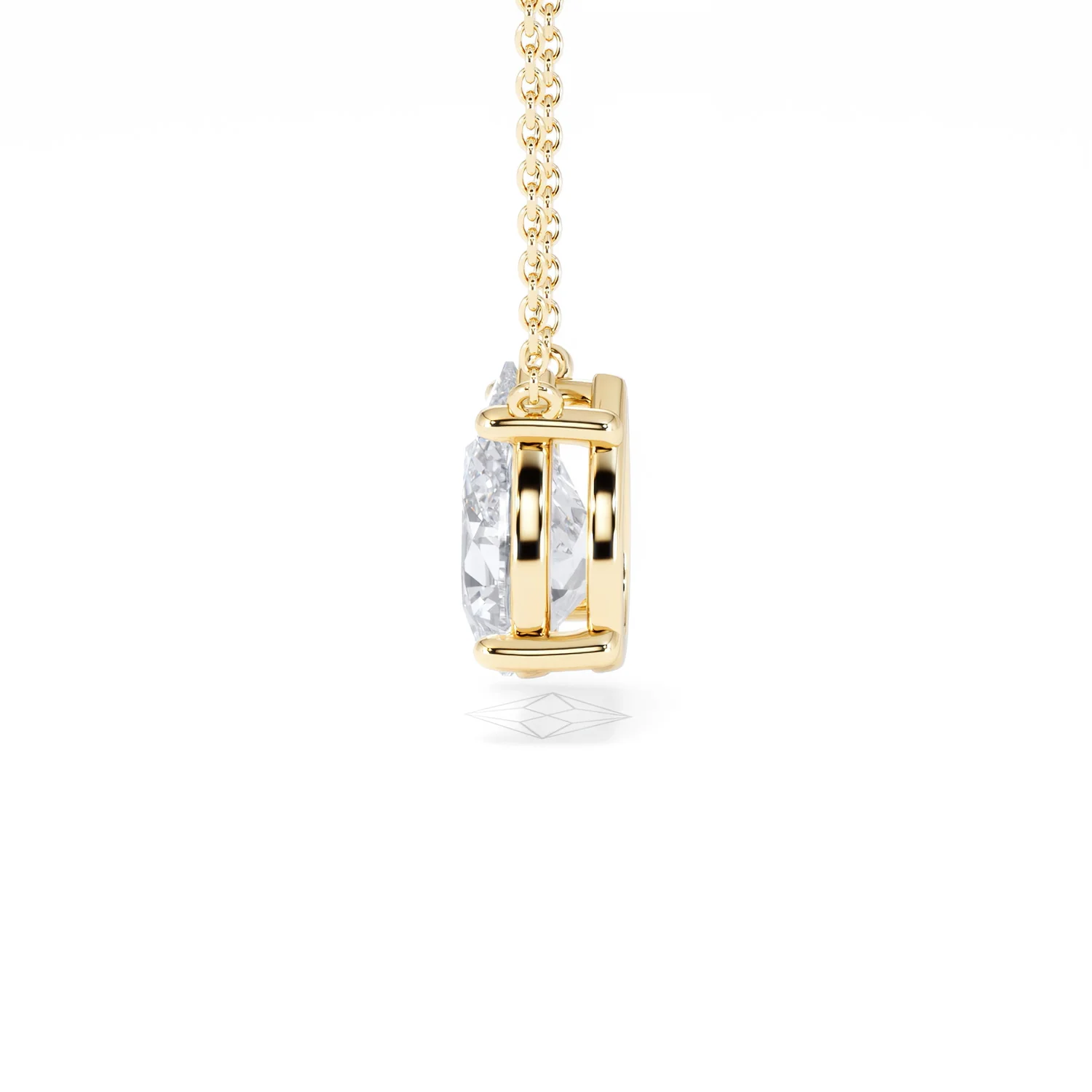 Wanderlust Floating Pear Cut Lab Diamond Solitaire Necklace 2.00ct H/SI in 9K Gold,Premium - Image 69