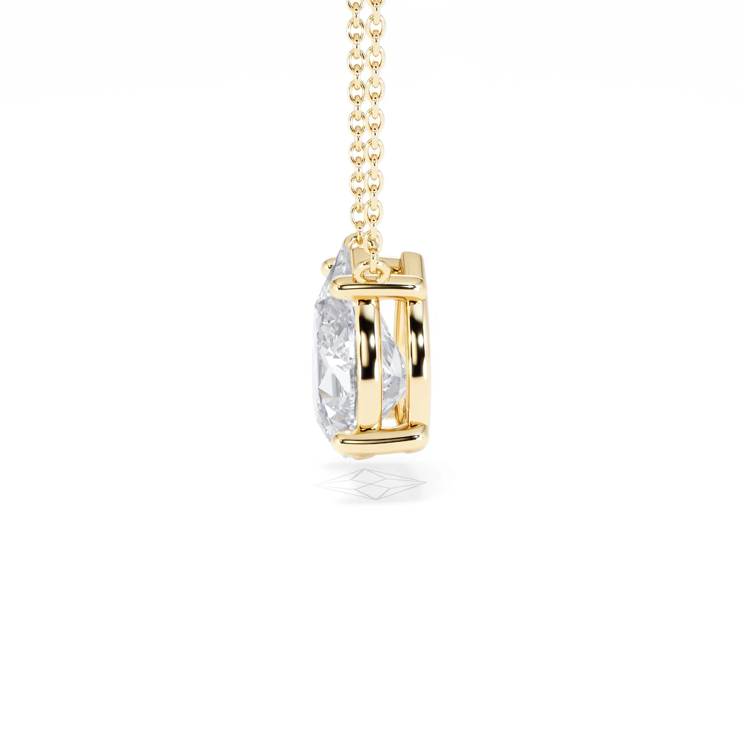 Wanderlust Floating Pear Cut Lab Diamond Solitaire Necklace 2.00ct H/SI in 9K Gold,Premium - Image 71