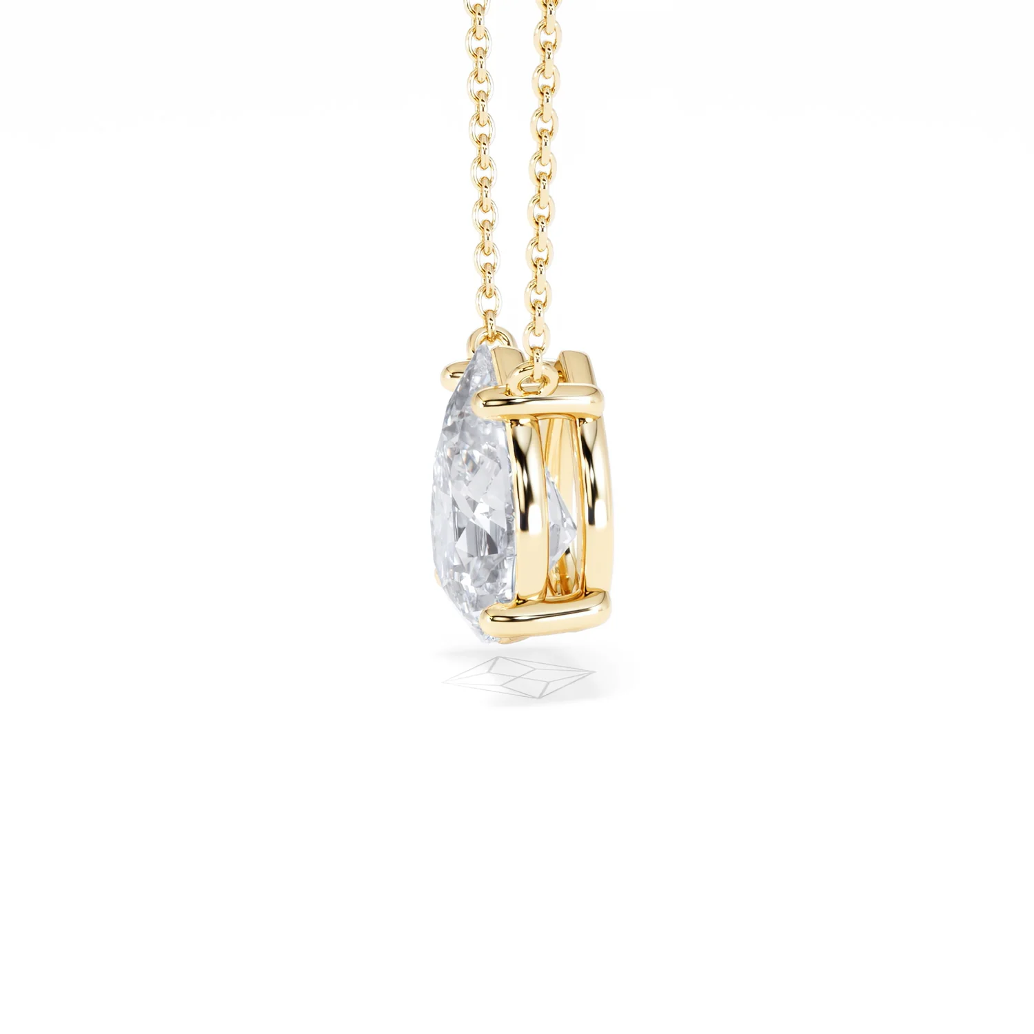 Wanderlust Floating Pear Cut Lab Diamond Solitaire Necklace 2.00ct H/SI in 9K Gold,Premium - Image 73