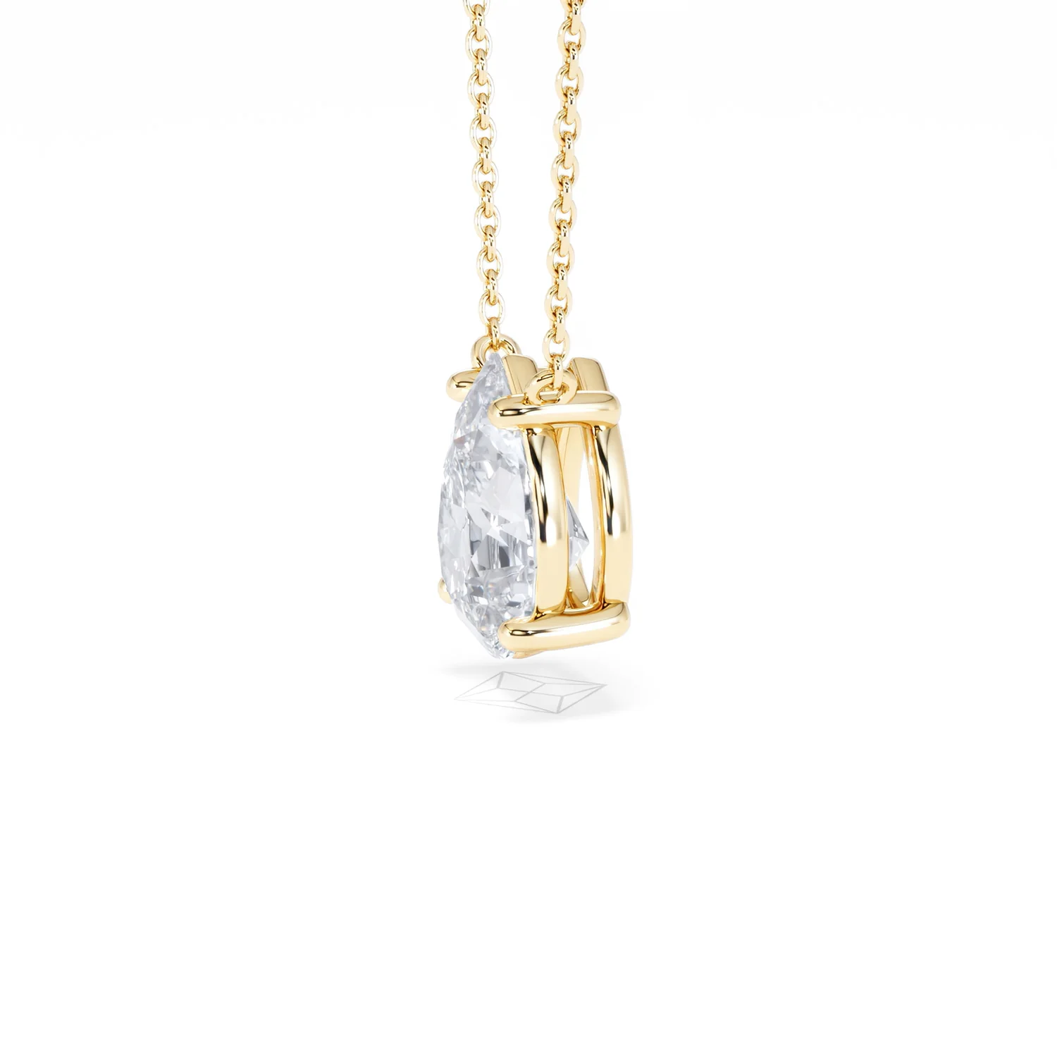 Wanderlust Floating Pear Cut Lab Diamond Solitaire Necklace 2.00ct H/SI in 9K Gold,Premium - Image 74
