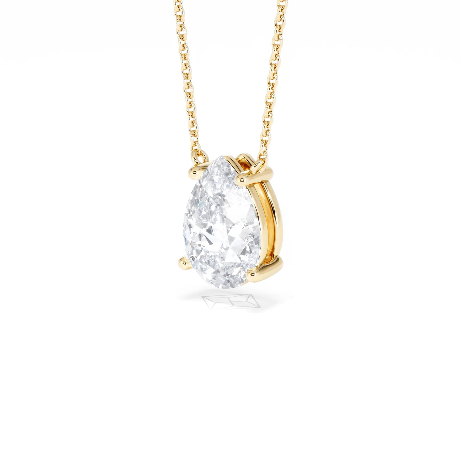 Wanderlust Floating Pear Cut Lab Diamond Solitaire Necklace 2.00ct H/SI in 9K Gold,Premium - Image 82