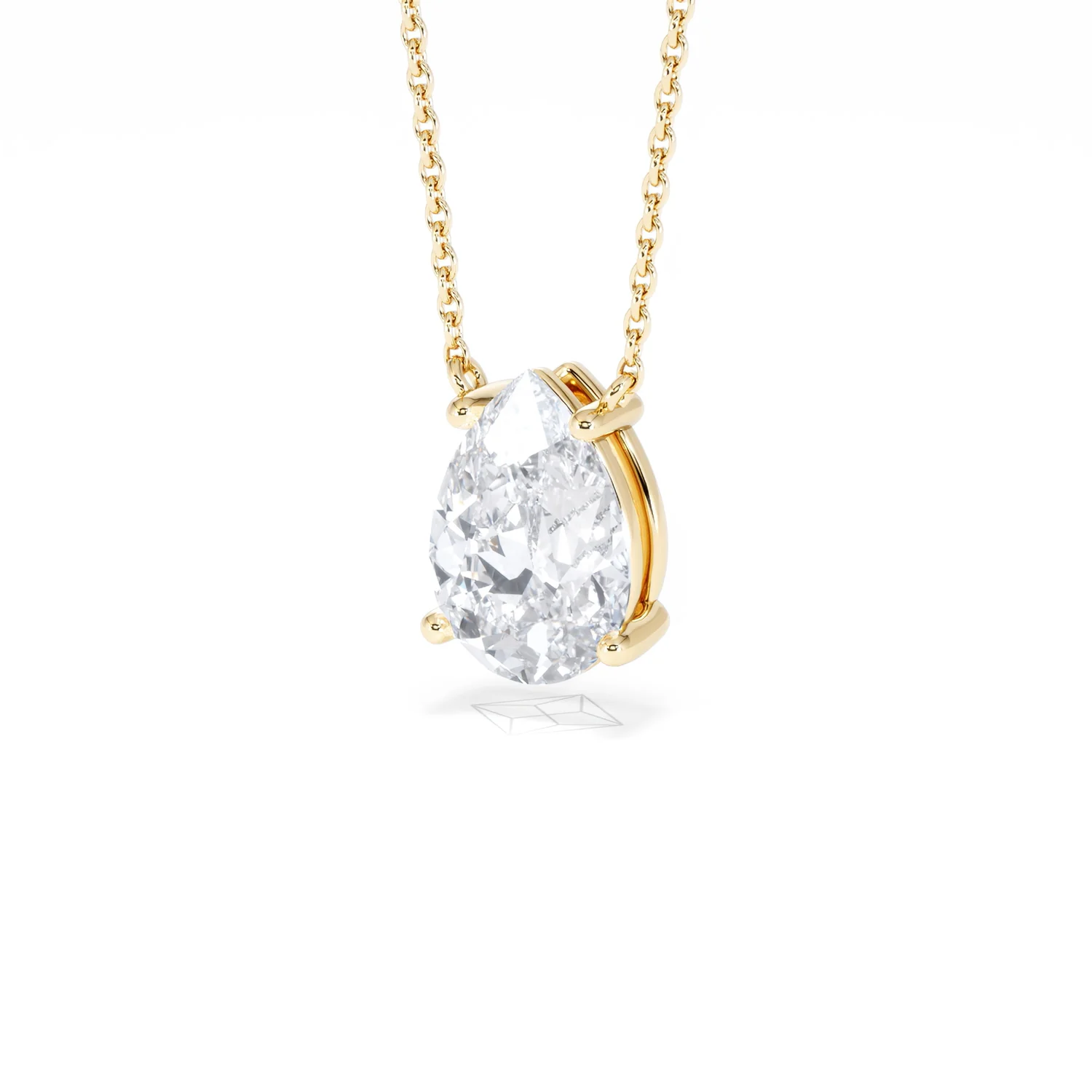 Wanderlust Floating Pear Cut Lab Diamond Solitaire Necklace 2.00ct H/SI in 9K Gold,Premium - Image 84