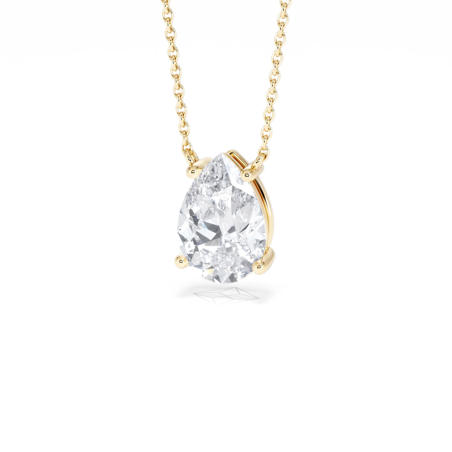 Wanderlust Floating Pear Cut Lab Diamond Solitaire Necklace 2.00ct H/SI in 9K Gold,Premium - Image 86