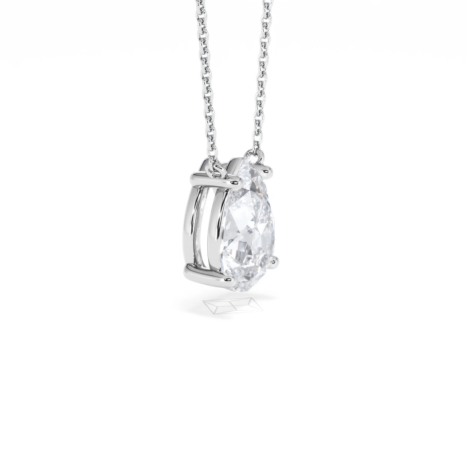 Wanderlust Floating Pear Cut Lab Diamond Solitaire Necklace 2.00ct H/SI in 9K White Gold - Image 23