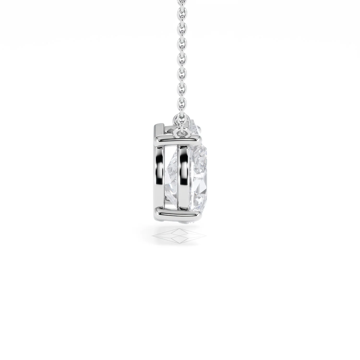 Wanderlust Floating Pear Cut Lab Diamond Solitaire Necklace 2.00ct H/SI in 9K White Gold - Image 30