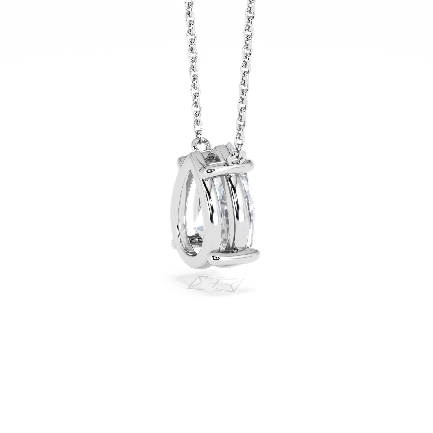Wanderlust Floating Pear Cut Lab Diamond Solitaire Necklace 2.00ct H/SI in 9K White Gold - Image 37