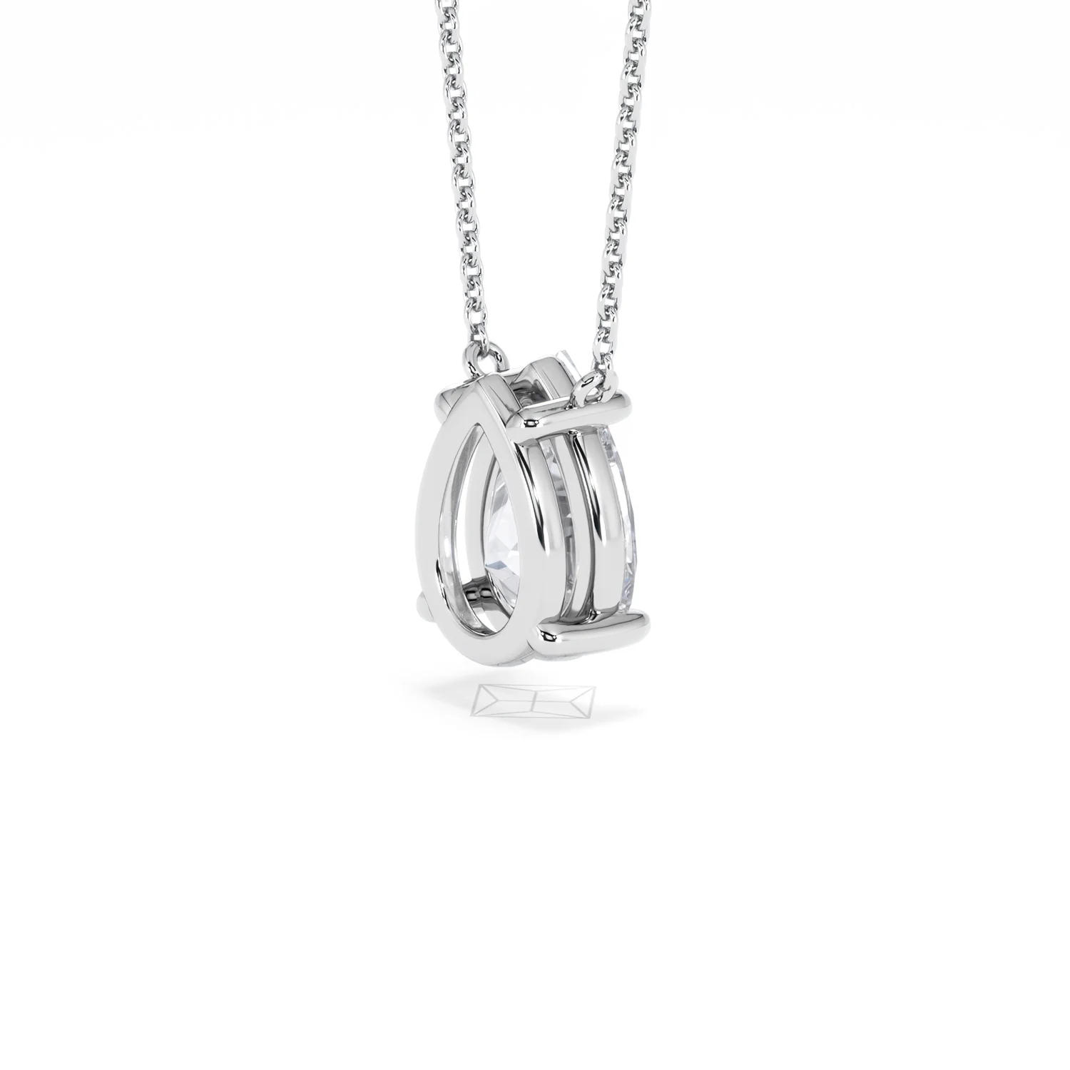 Wanderlust Floating Pear Cut Lab Diamond Solitaire Necklace 2.00ct H/SI in 9K White Gold - Image 39