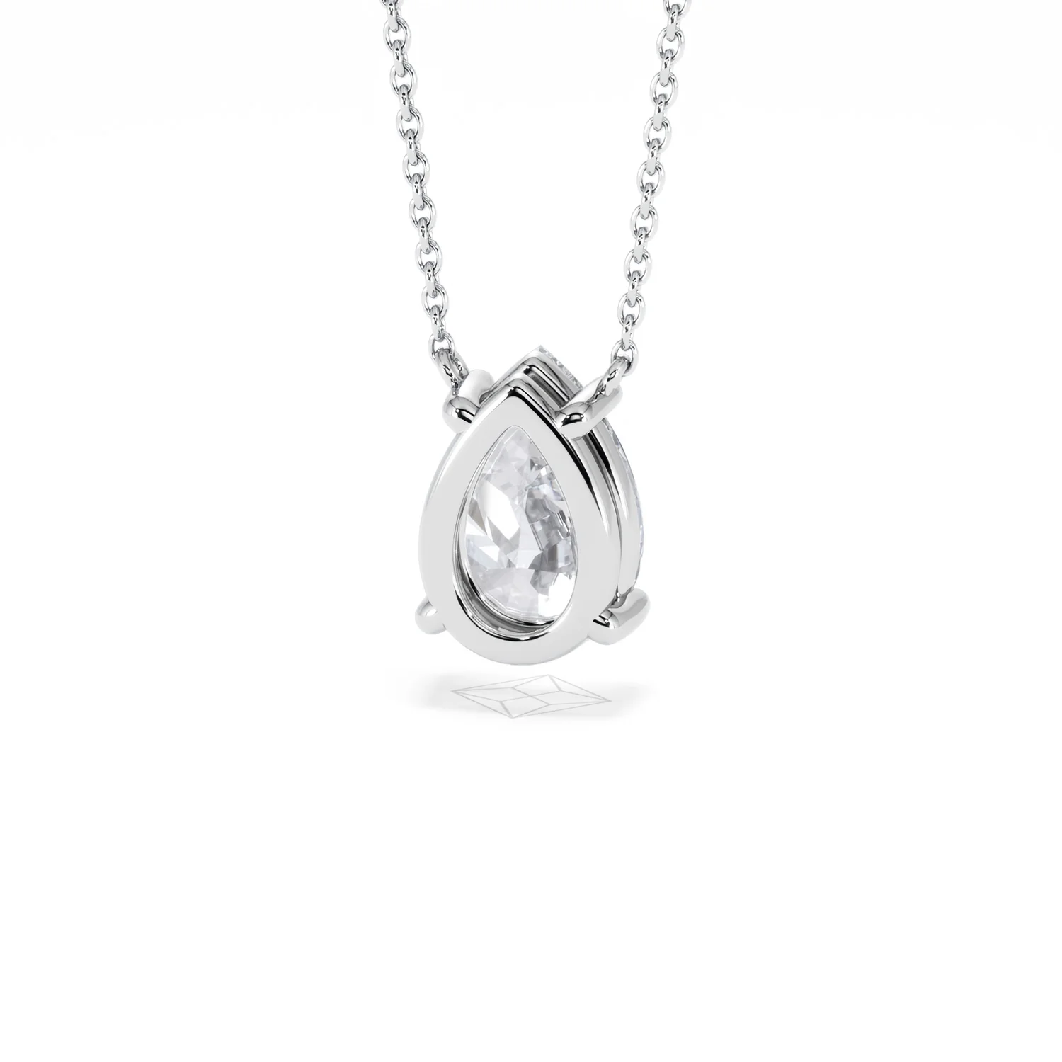 Wanderlust Floating Pear Cut Lab Diamond Solitaire Necklace 2.00ct H/SI in 9K White Gold - Image 47
