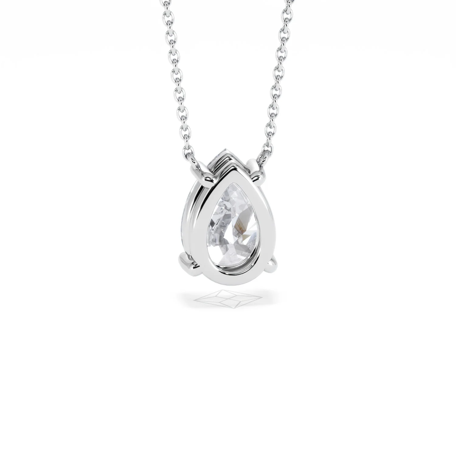 Wanderlust Floating Pear Cut Lab Diamond Solitaire Necklace 2.00ct H/SI in 9K White Gold - Image 52