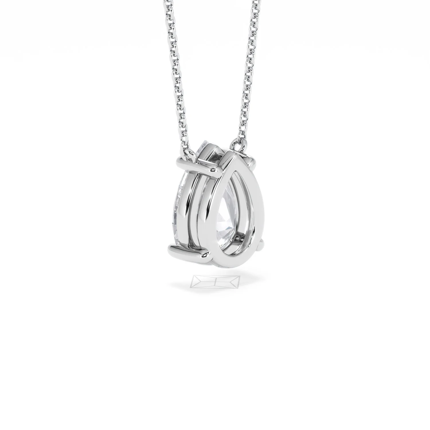 Wanderlust Floating Pear Cut Lab Diamond Solitaire Necklace 2.00ct H/SI in 9K White Gold - Image 59