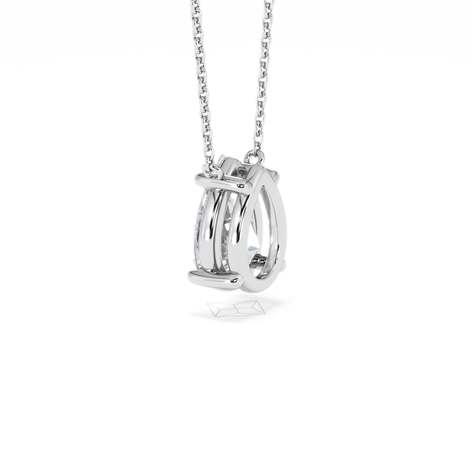 Wanderlust Floating Pear Cut Lab Diamond Solitaire Necklace 2.00ct H/SI in 9K White Gold - Image 62