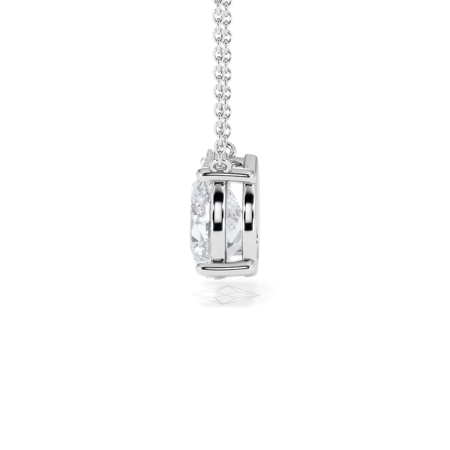 Wanderlust Floating Pear Cut Lab Diamond Solitaire Necklace 2.00ct H/SI in 9K White Gold - Image 69