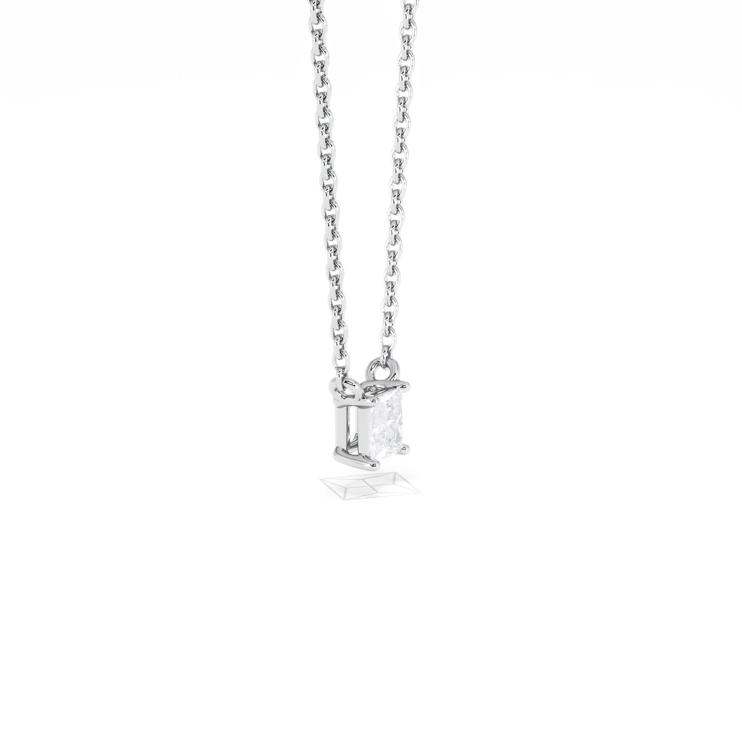 Wanderlust Floating Princess Cut Lab Diamond Solitaire Necklace 0.25ct H/SI in 925 Silver - Image 23