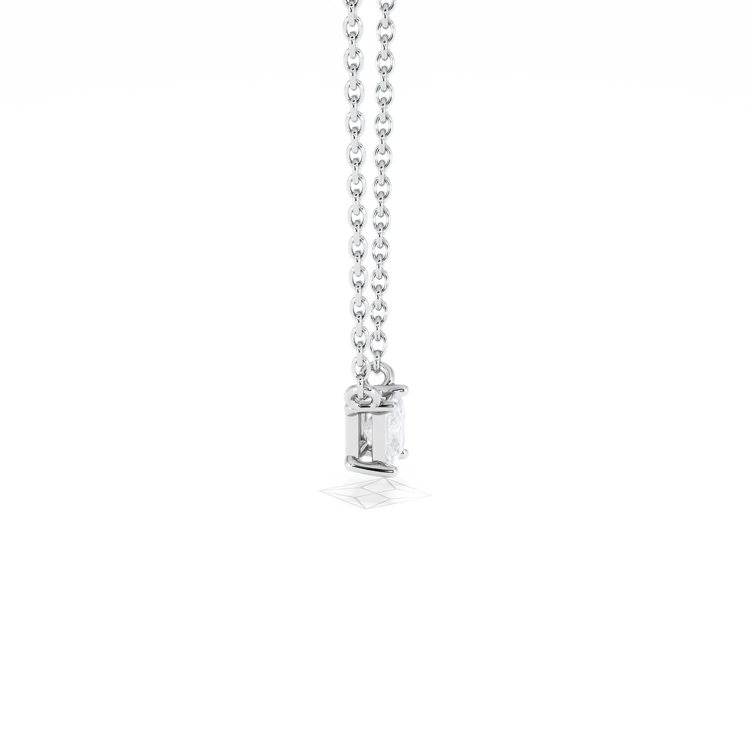 Wanderlust Floating Princess Cut Lab Diamond Solitaire Necklace 0.25ct H/SI in 925 Silver - Image 27