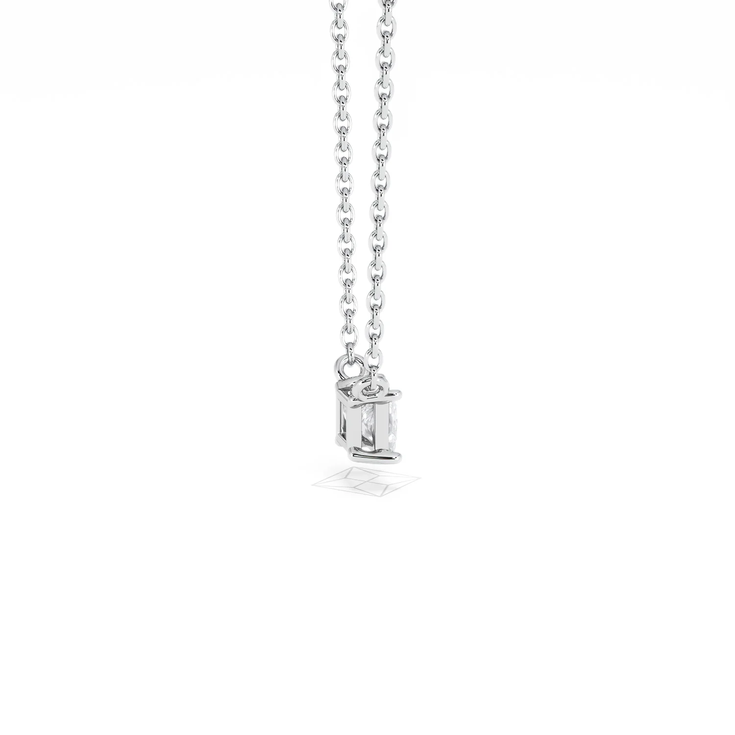 Wanderlust Floating Princess Cut Lab Diamond Solitaire Necklace 0.25ct H/SI in 925 Silver - Image 32