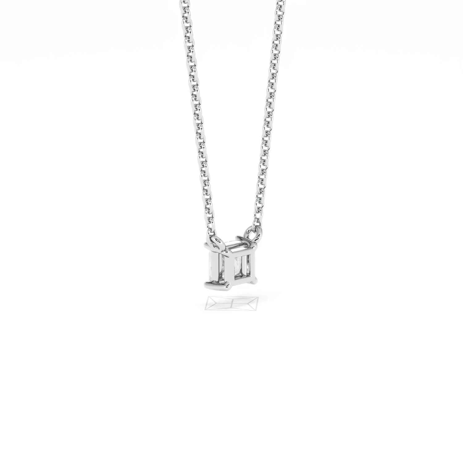 Wanderlust Floating Princess Cut Lab Diamond Solitaire Necklace 0.25ct H/SI in 925 Silver - Image 58