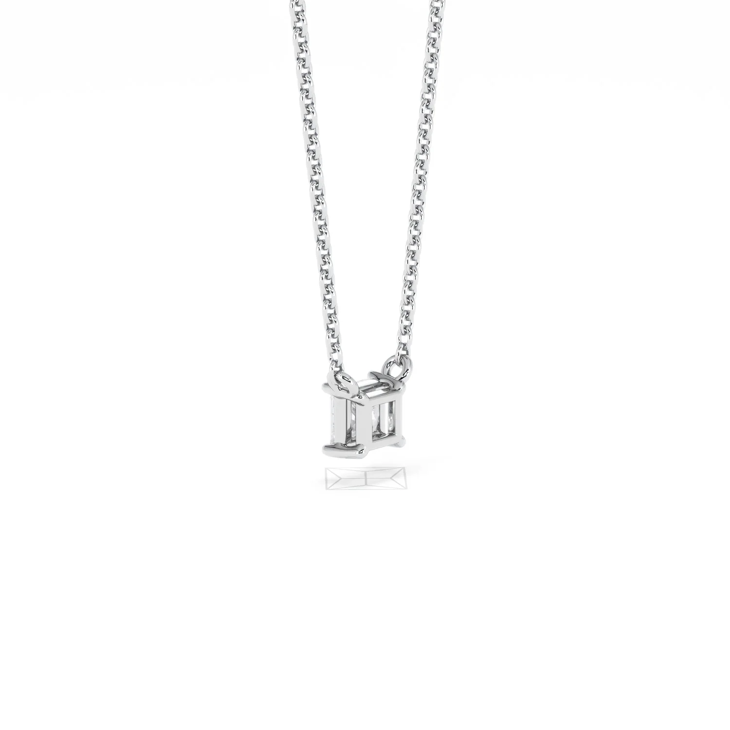 Wanderlust Floating Princess Cut Lab Diamond Solitaire Necklace 0.25ct H/SI in 925 Silver - Image 59