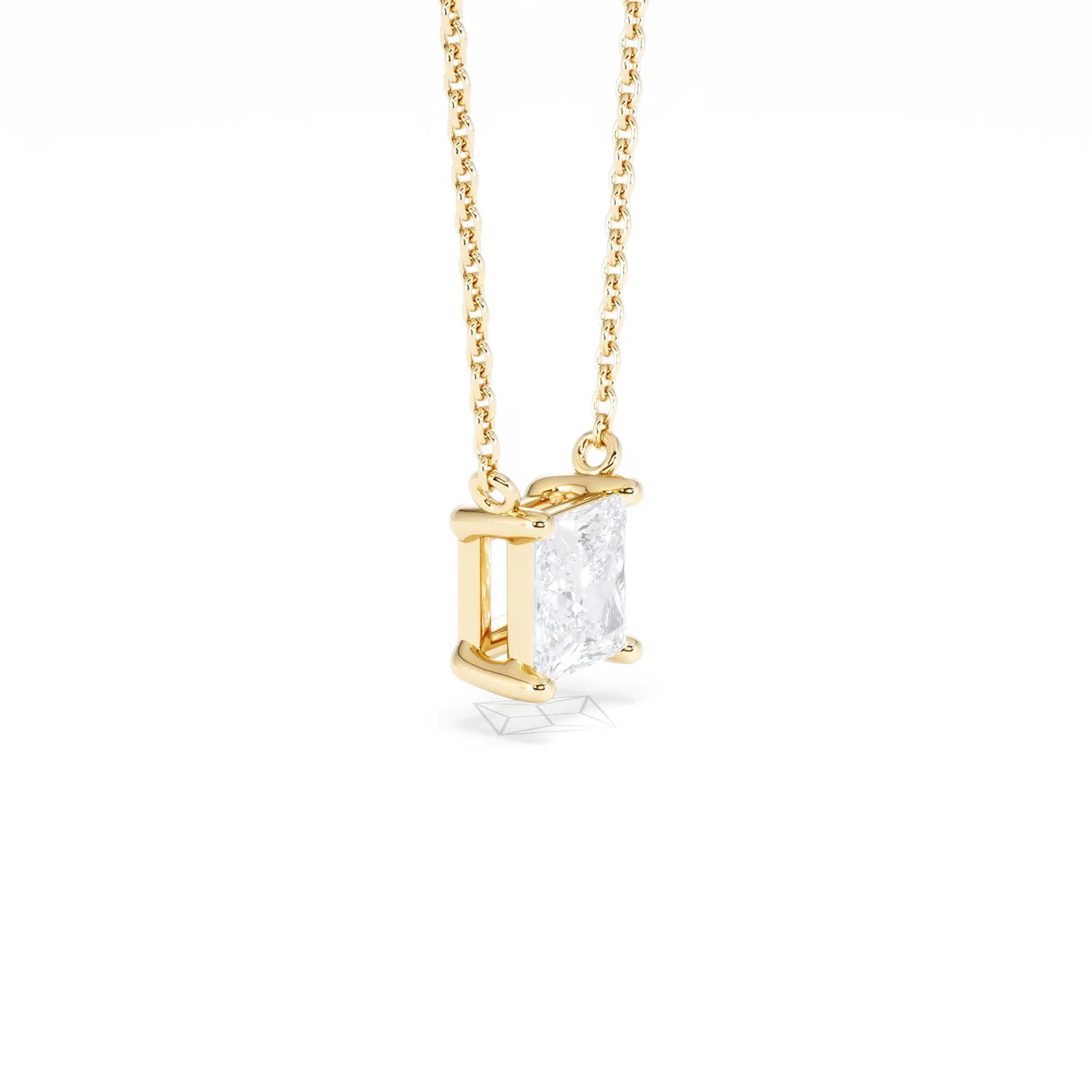 Wanderlust Floating Princess Cut Lab Diamond Solitaire Necklace 1.00ct H/SI in 9K Gold - Image 23