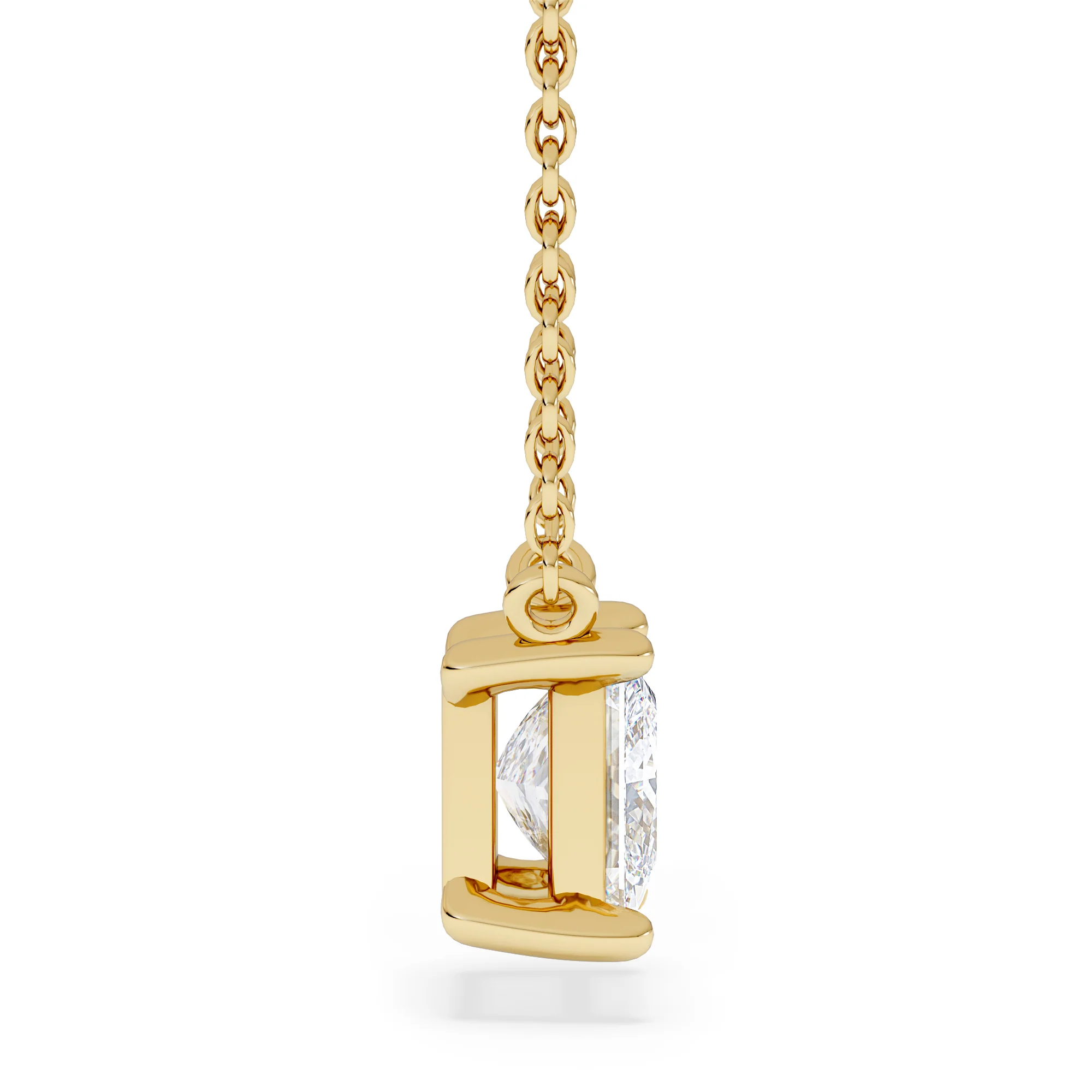 Wanderlust Floating Princess Cut Lab Diamond Solitaire Necklace 1.00ct H/SI in 9K Gold - Image 5