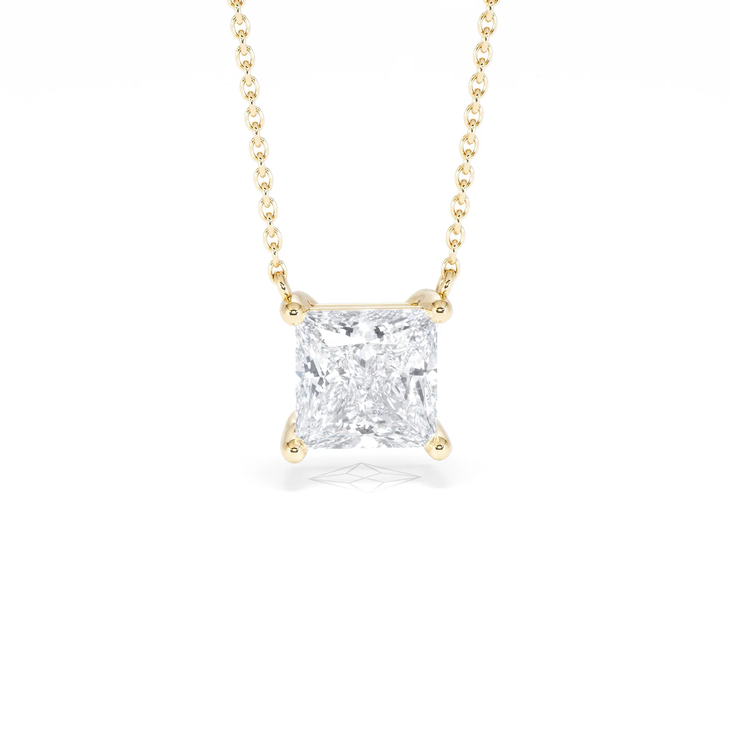 Wanderlust Floating Princess Cut Lab Diamond Solitaire Necklace 2.00ct H/SI in 9K Gold - Image 12