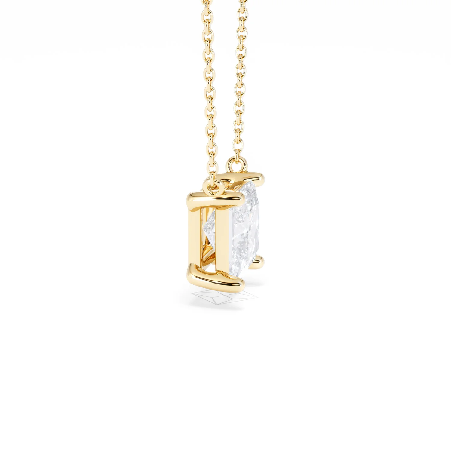 Wanderlust Floating Princess Cut Lab Diamond Solitaire Necklace 2.00ct H/SI in 9K Gold - Image 28
