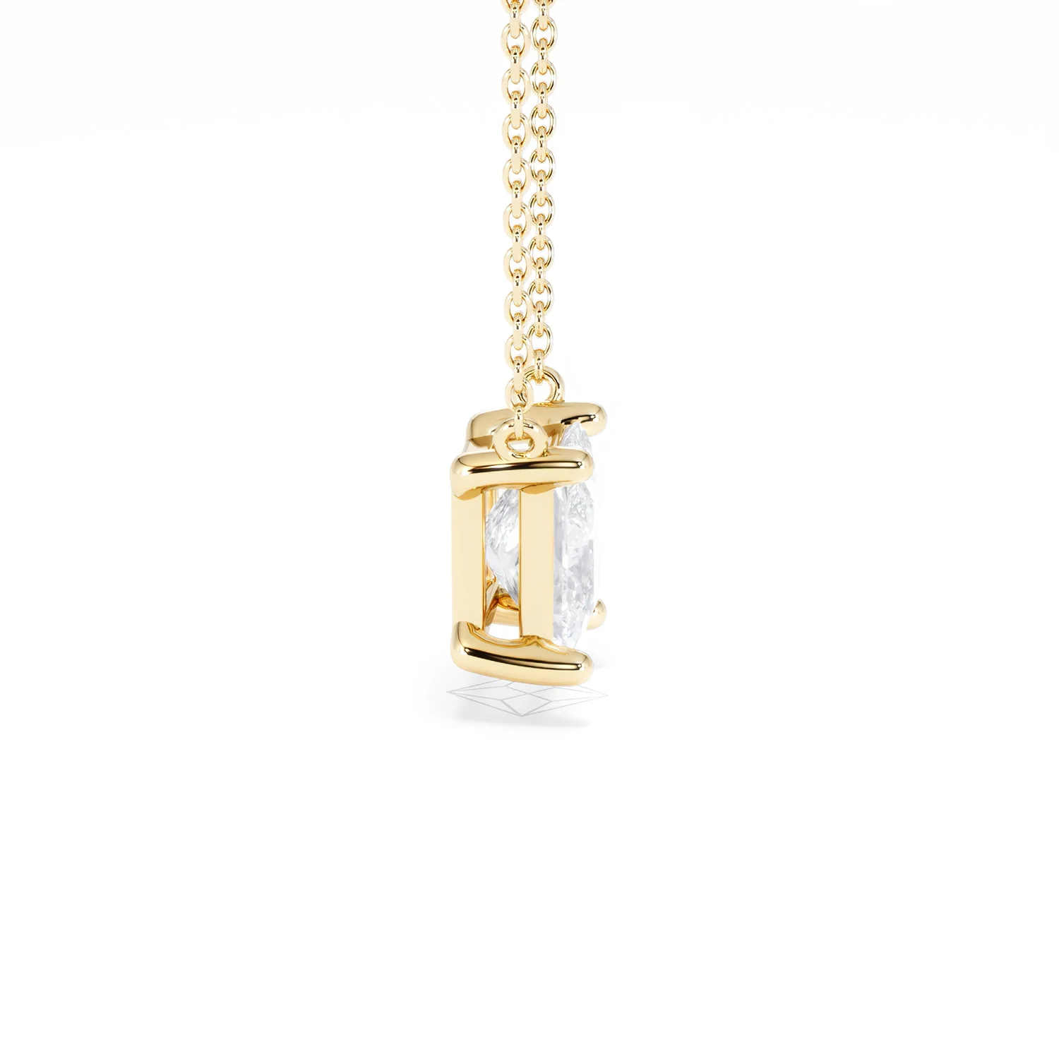 Wanderlust Floating Princess Cut Lab Diamond Solitaire Necklace 2.00ct H/SI in 9K Gold - Image 30