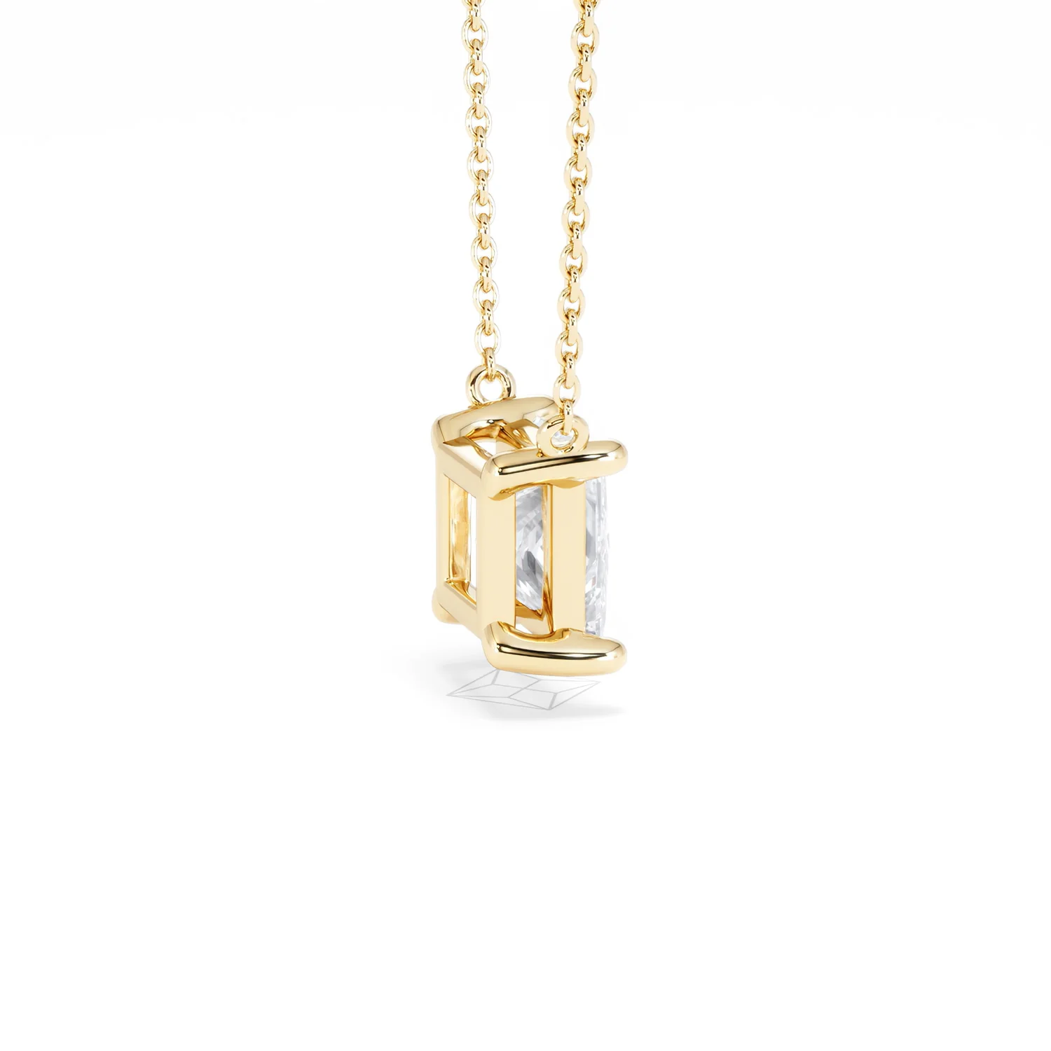 Wanderlust Floating Princess Cut Lab Diamond Solitaire Necklace 2.00ct H/SI in 9K Gold - Image 35