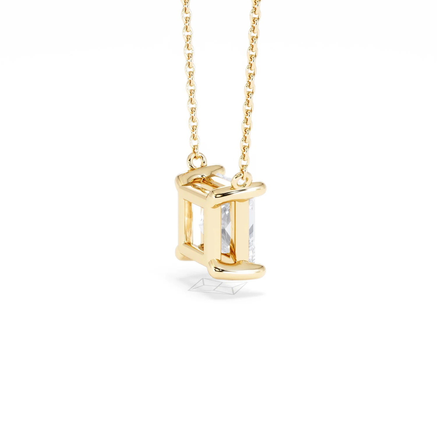 Wanderlust Floating Princess Cut Lab Diamond Solitaire Necklace 2.00ct H/SI in 9K Gold - Image 37