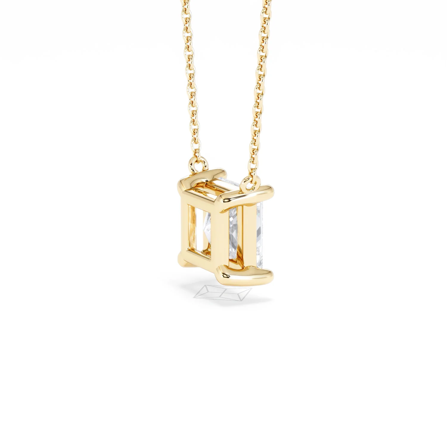 Wanderlust Floating Princess Cut Lab Diamond Solitaire Necklace 2.00ct H/SI in 9K Gold - Image 38