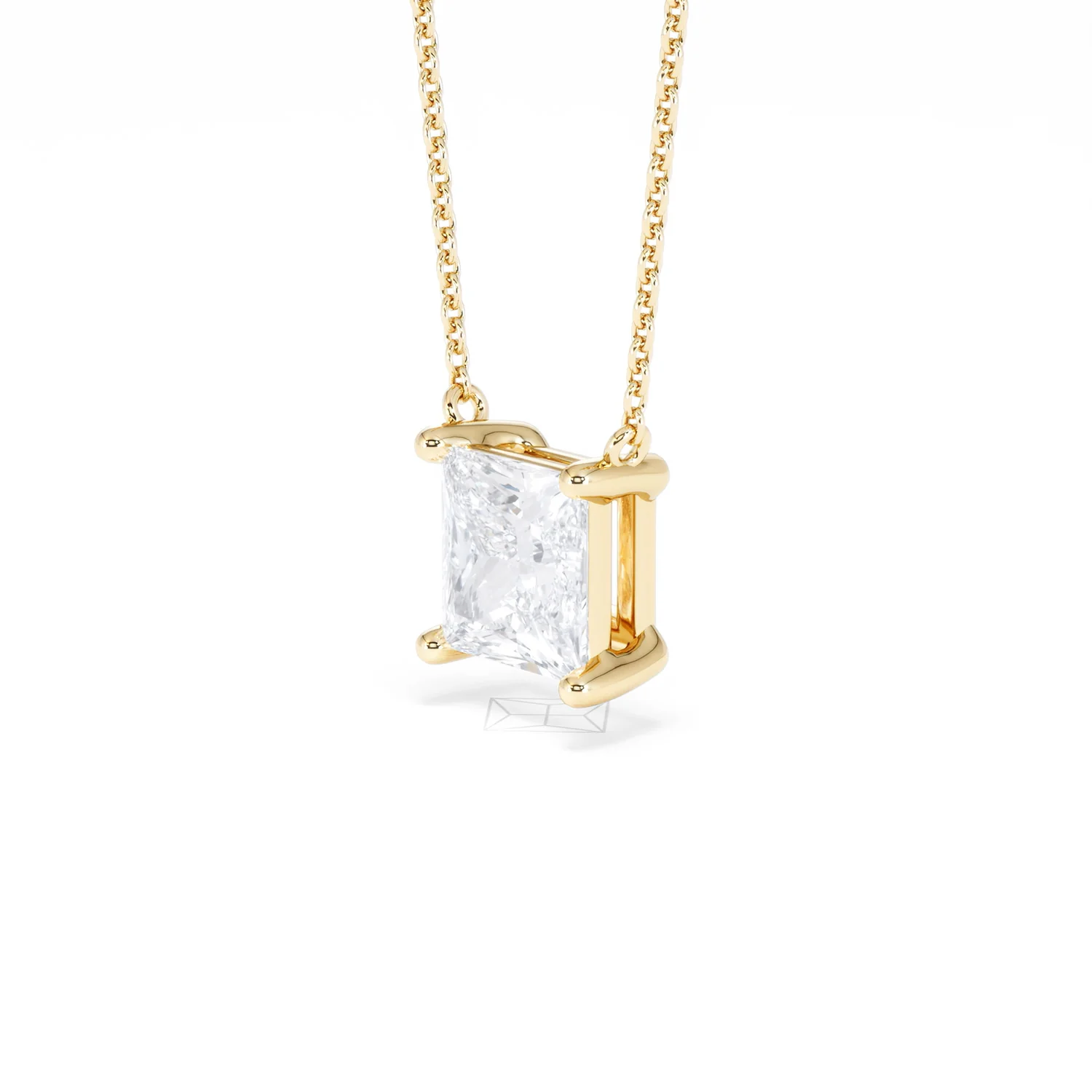 Wanderlust Floating Princess Cut Lab Diamond Solitaire Necklace 2.00ct H/SI in 9K Gold - Image 80