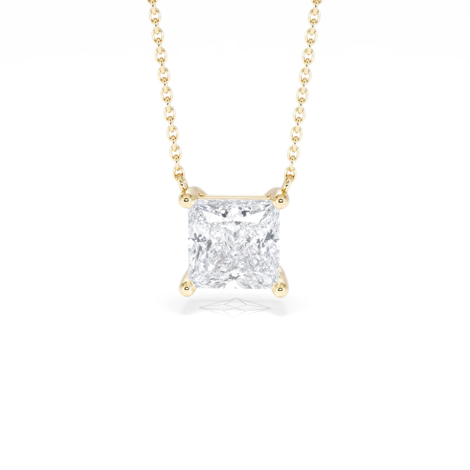 Wanderlust Floating Princess Cut Lab Diamond Solitaire Necklace 2.00ct H/SI in 9K Gold - Image 90