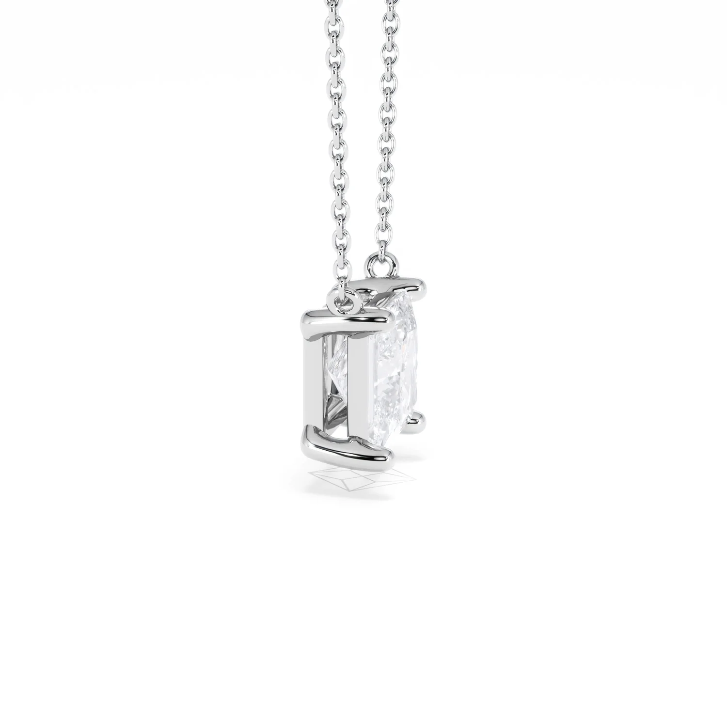 Wanderlust Floating Princess Cut Lab Diamond Solitaire Necklace 2.00ct H/SI in 9K White Gold - Image 26