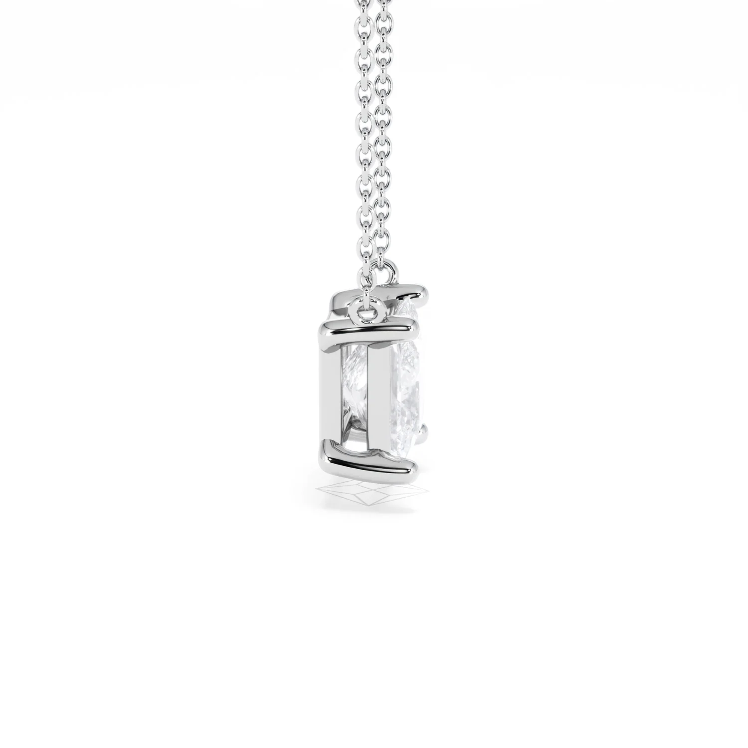Wanderlust Floating Princess Cut Lab Diamond Solitaire Necklace 2.00ct H/SI in 9K White Gold - Image 28