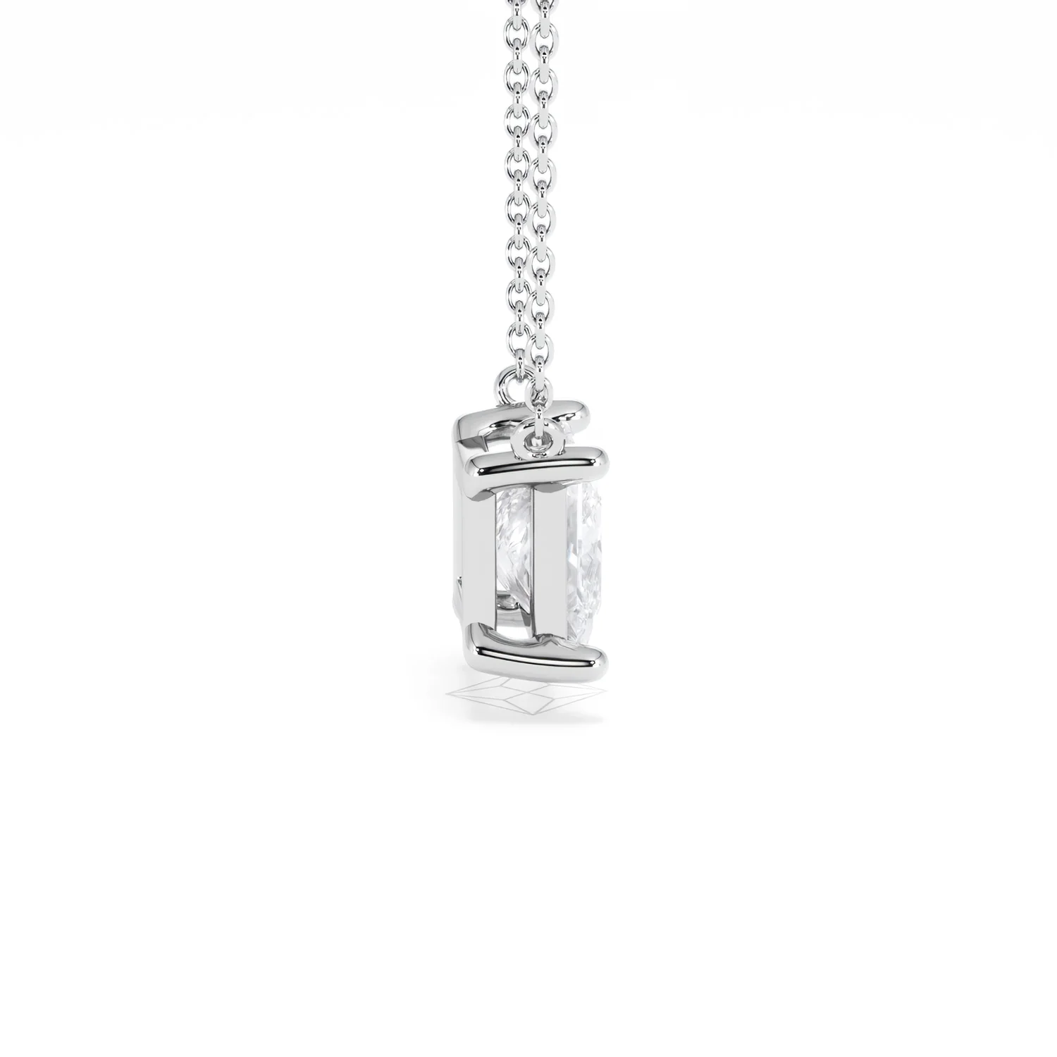 Wanderlust Floating Princess Cut Lab Diamond Solitaire Necklace 2.00ct H/SI in 9K White Gold - Image 30