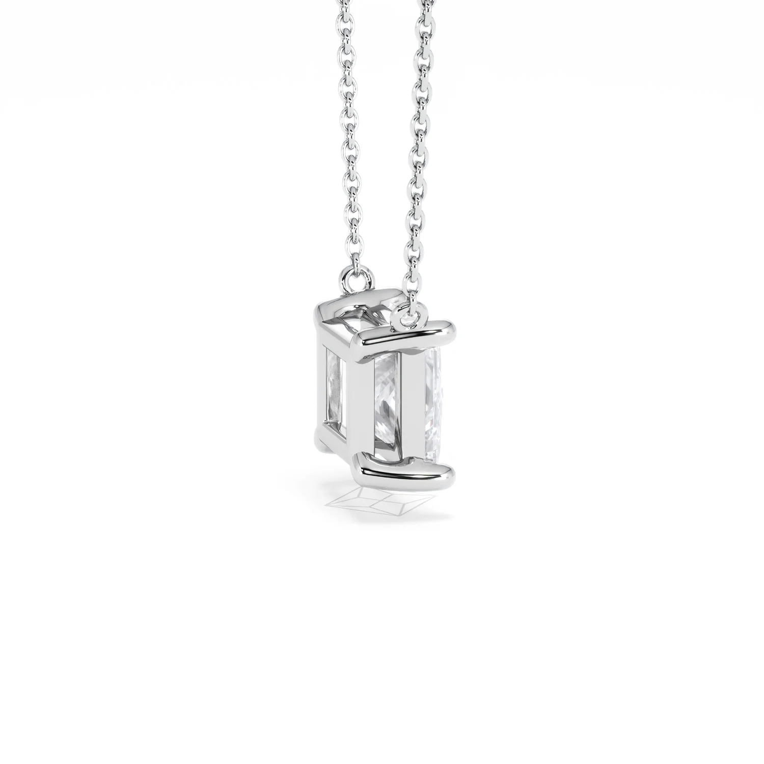 Wanderlust Floating Princess Cut Lab Diamond Solitaire Necklace 2.00ct H/SI in 9K White Gold - Image 33