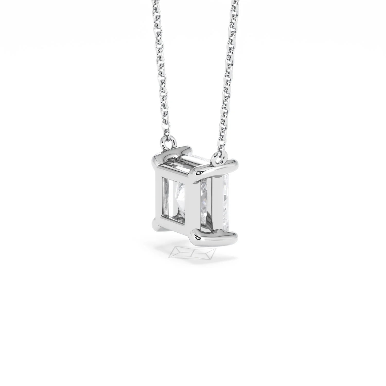 Wanderlust Floating Princess Cut Lab Diamond Solitaire Necklace 2.00ct H/SI in 9K White Gold - Image 37